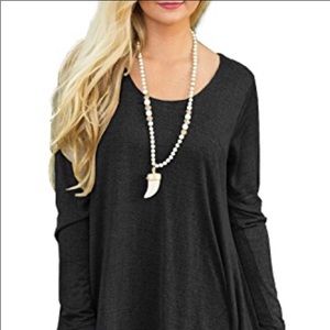 NWT GREEN LACE EDGED TUNIC-TOP, LONG SLEEVES